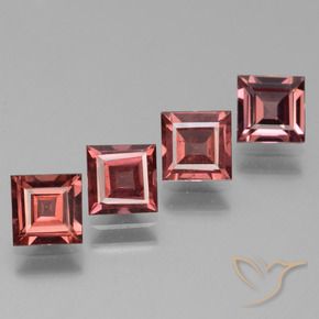 Pedras preciosas de rodolita granada Vermelho Escarlate Claro natural de 2.87 ct, Quadrado, VS
