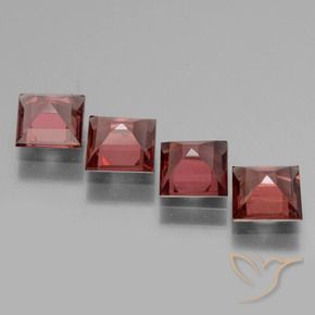 Pedras preciosas de rodolita granada Vermelho Escarlate Claro natural de 2.87 ct, Quadrado, VS