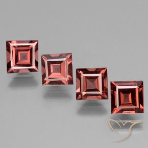 Pedras preciosas de rodolita granada Vermelho Tijolo Profundo natural de 2.96 ct, Quadrado, VS