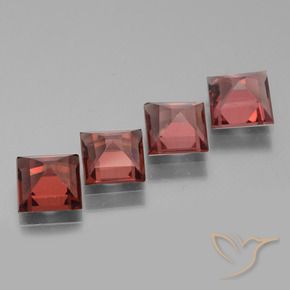 Pedras preciosas de rodolita granada Vermelho Tijolo Profundo natural de 2.96 ct, Quadrado, VS
