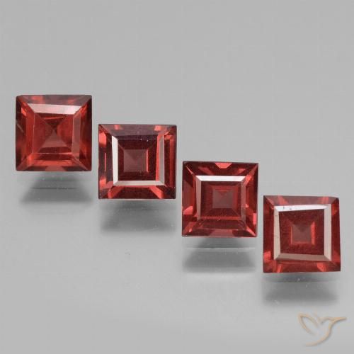 2.93ctw Natural Vermelho escuro rodolita granada, Quadrado, VS