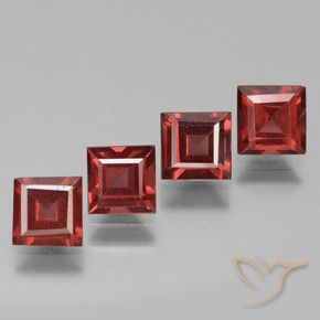 Pedras preciosas de rodolita granada Vermelho escuro natural de 2.93 ct, Quadrado, VS