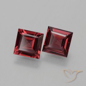 Pedras preciosas de rodolita granada vermelho médio natural de 1.37 ct, Quadrado, VS