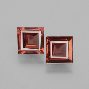 Pedras preciosas de granada rodolita rosa natural de 1,23 ct, quadrado, VS