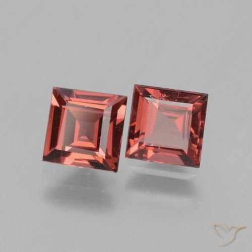 Pedras preciosas de rodolita granada vermelho médio natural de 1.51 ct, Quadrado, VS