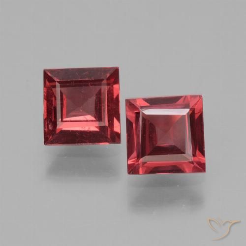 1.49ctw Natural Vermelho rosado rodolita granada, Quadrado, VS