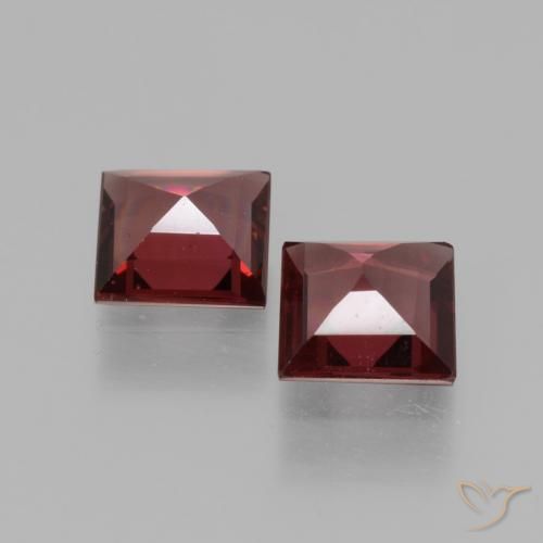 Pedras preciosas de rodolita granada Vermelho escuro natural de 1.43 ct, Quadrado, VS