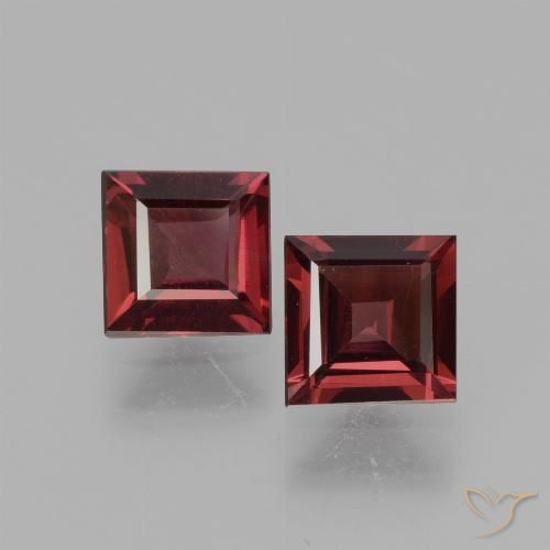 1.45ctw Natural Vermelho escuro rodolita granada, Quadrado, VS
