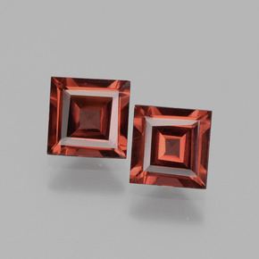Pedras preciosas de granada rodolita rosa natural de 1,26 ct, quadrado, VS