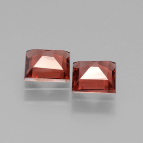 Pedras preciosas de granada rodolita rosa natural de 1,26 ct, quadrado, VS