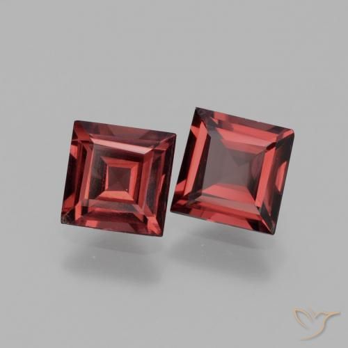 Pedras preciosas de rodolita granada Vermelho escuro natural de 1.38 ct, Quadrado, VS