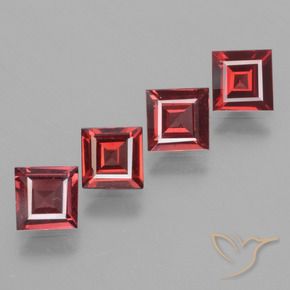 Pedras preciosas de rodolita granada Vermelho escuro natural de 2.22 ct, Quadrado, VS