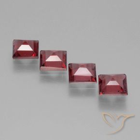 Pedras preciosas de rodolita granada vermelho médio natural de 2.52 ct, Quadrado, VS