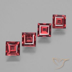 Pedras preciosas de rodolita granada Vermelho escuro natural de 2.57 ct, Quadrado, VS