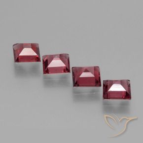 Pedras preciosas de rodolita granada vermelho médio natural de 2.64 ct, Quadrado, VS