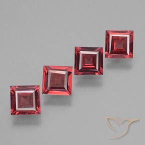 Pedras preciosas de rodolita granada Vermelho escarlate natural de 2.33 ct, Quadrado, VS