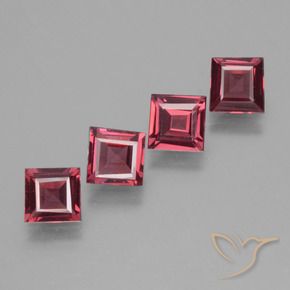Pedras preciosas de rodolita granada Vermelho rosado natural de 2.25 ct, Quadrado, VS