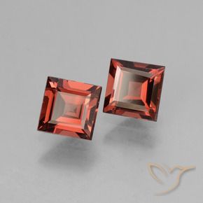 Pedras preciosas de rodolita granada vermelho médio natural de 1.55 ct, Quadrado, VS