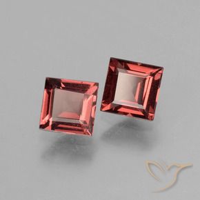 Pedras preciosas de rodolita granada tom vermelho escarlate natural de 1.49 ct, Quadrado, VS