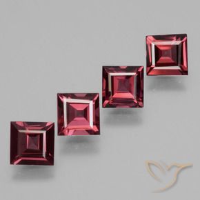 Pedras preciosas de rodolita granada framboesa vermelha natural de 2.58 ct, Quadrado, VVS-VS