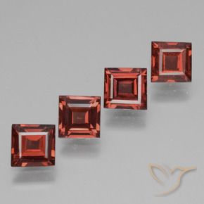 Pedras preciosas de rodolita granada vermelho médio natural de 2.43 ct, Quadrado, VS