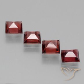Pedras preciosas de rodolita granada vermelho médio natural de 2.70 ct, Quadrado, VS
