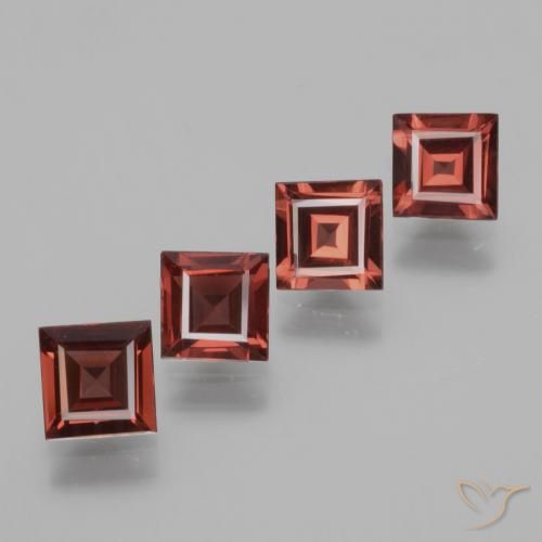Pedras preciosas de rodolita granada Vermelho escuro natural de 2.60 ct, Quadrado, VS
