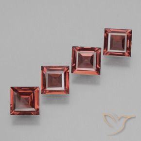 Pedras preciosas de rodolita granada vermelho médio natural de 2.38 ct, Quadrado, VS