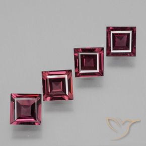 Pedras preciosas de rodolita granada vermelho médio natural de 2.69 ct, Quadrado, VS
