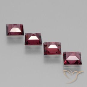 Pedras preciosas de rodolita granada vermelho médio natural de 2.69 ct, Quadrado, VS