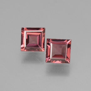 Pedras preciosas de granada rodolita rosa natural de  ct, quadrado, VS