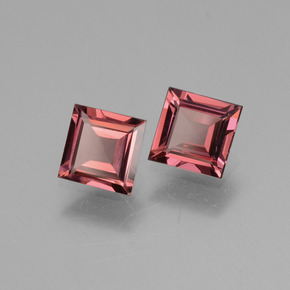 Pedras preciosas de granada rodolita rosa natural de  ct, quadrado, VS