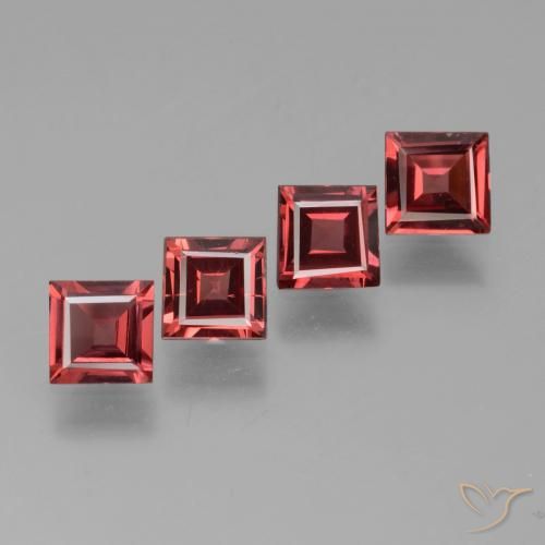 Pedras preciosas de granada rodolita vermelho natural de 2,33 ct, quadrado, VS