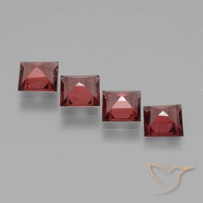 Pedras preciosas de rodolita granada vermelho médio natural de 2.62 ct, Quadrado, VS