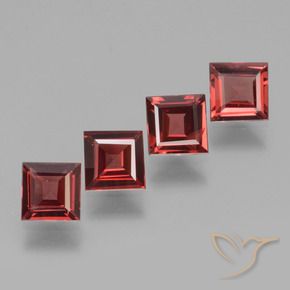Pedras preciosas de rodolita granada vermelho médio natural de 2.20 ct, Quadrado, VS