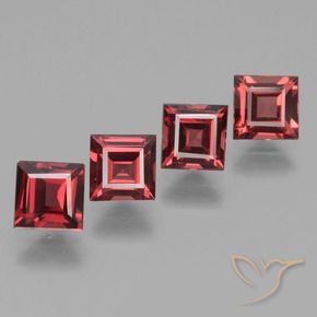 Pedras preciosas de rodolita granada vermelho médio natural de 2.81 ct, Quadrado, VS