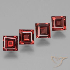 Pedras preciosas de rodolita granada Vermelho Escarlate Profundo natural de 2.65 ct, Quadrado, VS