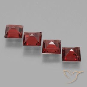 Pedras preciosas de rodolita granada Vermelho Escarlate Profundo natural de 2.65 ct, Quadrado, VS