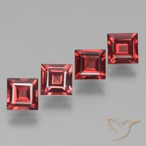 Pedras preciosas de rodolita granada Vermelho escarlate natural de 2.81 ct, Quadrado, VS