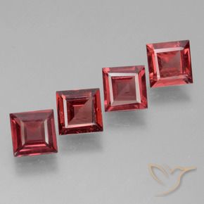 Pedras preciosas de rodolita granada Vermelho escuro natural de 2.60 ct, Quadrado, VS