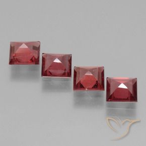 Pedras preciosas de rodolita granada Vermelho escuro natural de 2.60 ct, Quadrado, VS