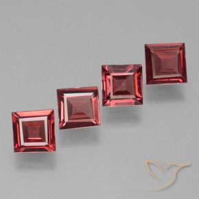 Pedras preciosas de rodolita granada vermelho médio natural de 2.55 ct, Quadrado, VS