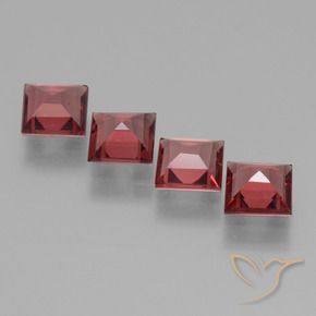 Pedras preciosas de rodolita granada vermelho médio natural de 2.55 ct, Quadrado, VS
