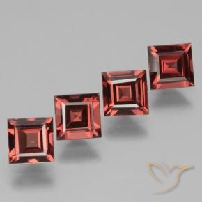 Pedras preciosas de rodolita granada Vermelho escarlate natural de 3.18 ct, Quadrado, VS