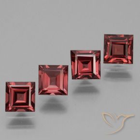 Pedras preciosas de rodolita granada Vermelho escuro natural de 3.08 ct, Quadrado, VS