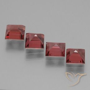 Pedras preciosas de rodolita granada Vermelho escuro natural de 3.08 ct, Quadrado, VS
