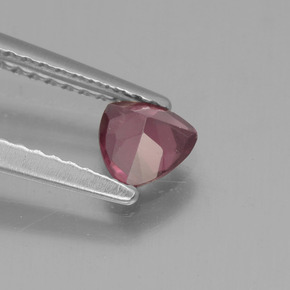 Granada rodolita rosa natural 0,42ct, trillion, VS
