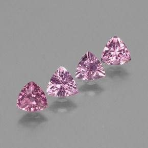 Pedras preciosas de granada rodolita rosa natural de 1,94 ct, trillion, VS
