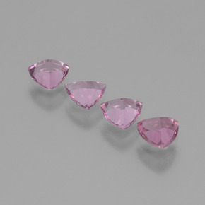 Pedras preciosas de granada rodolita rosa natural de 1,94 ct, trillion, VS