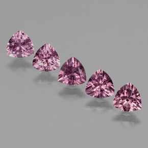 Pedras preciosas de granada rodolita rosa natural de 2,69 ct, trillion, VS